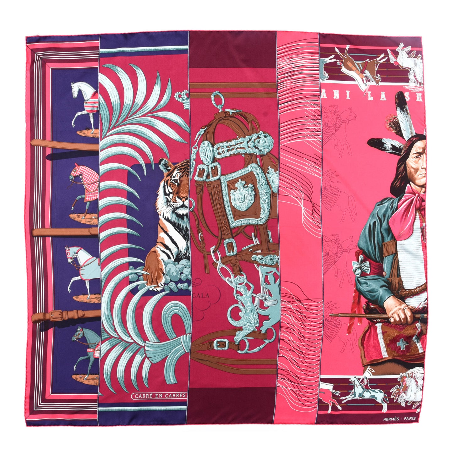 Silk Jersey Carre En Carres Scarf 90