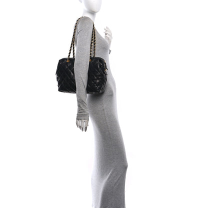 Chanel Shiny Caviar Quilted Large Bowling Bag Black Black 2 of 10