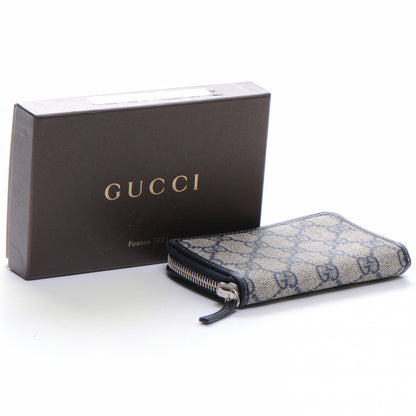 Gucci GG Supreme Monogram Calfskin Compact Wallet Beige Blue 4 of 7