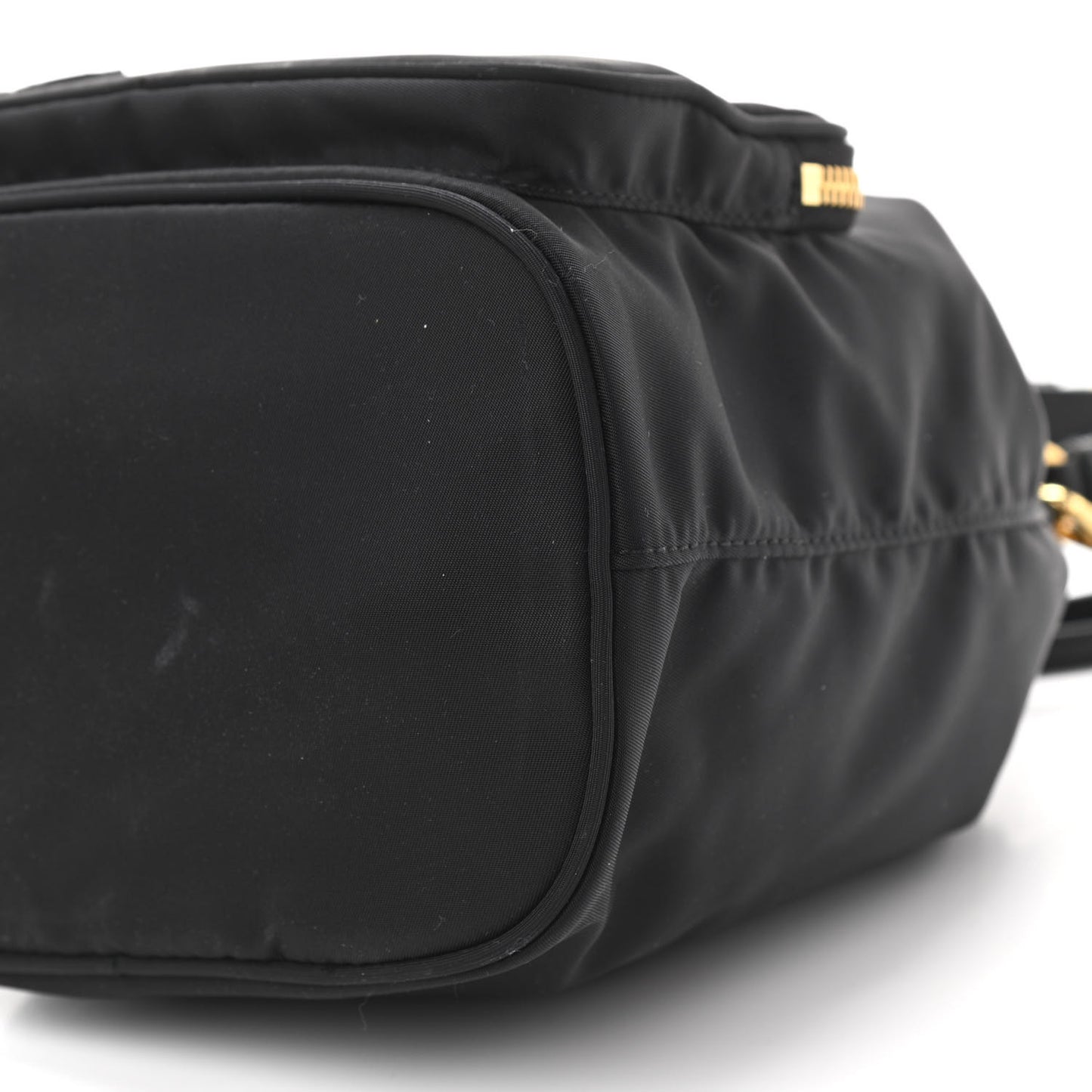 Saffiano Tessuto Nylon Mini Bucket Crossbody Bag Black