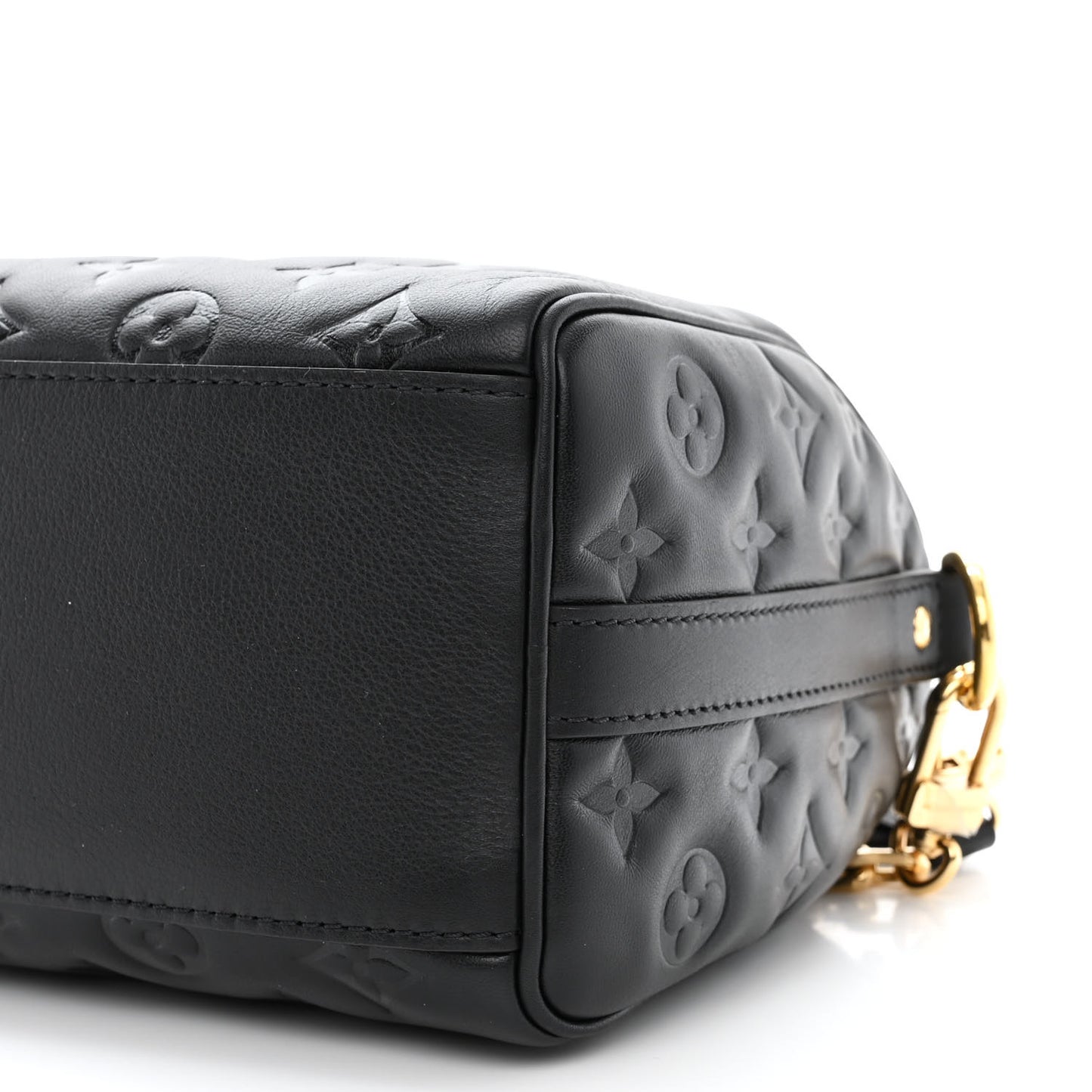 Lambskin Embossed Monogram Speedy 22 Bandouliere Black