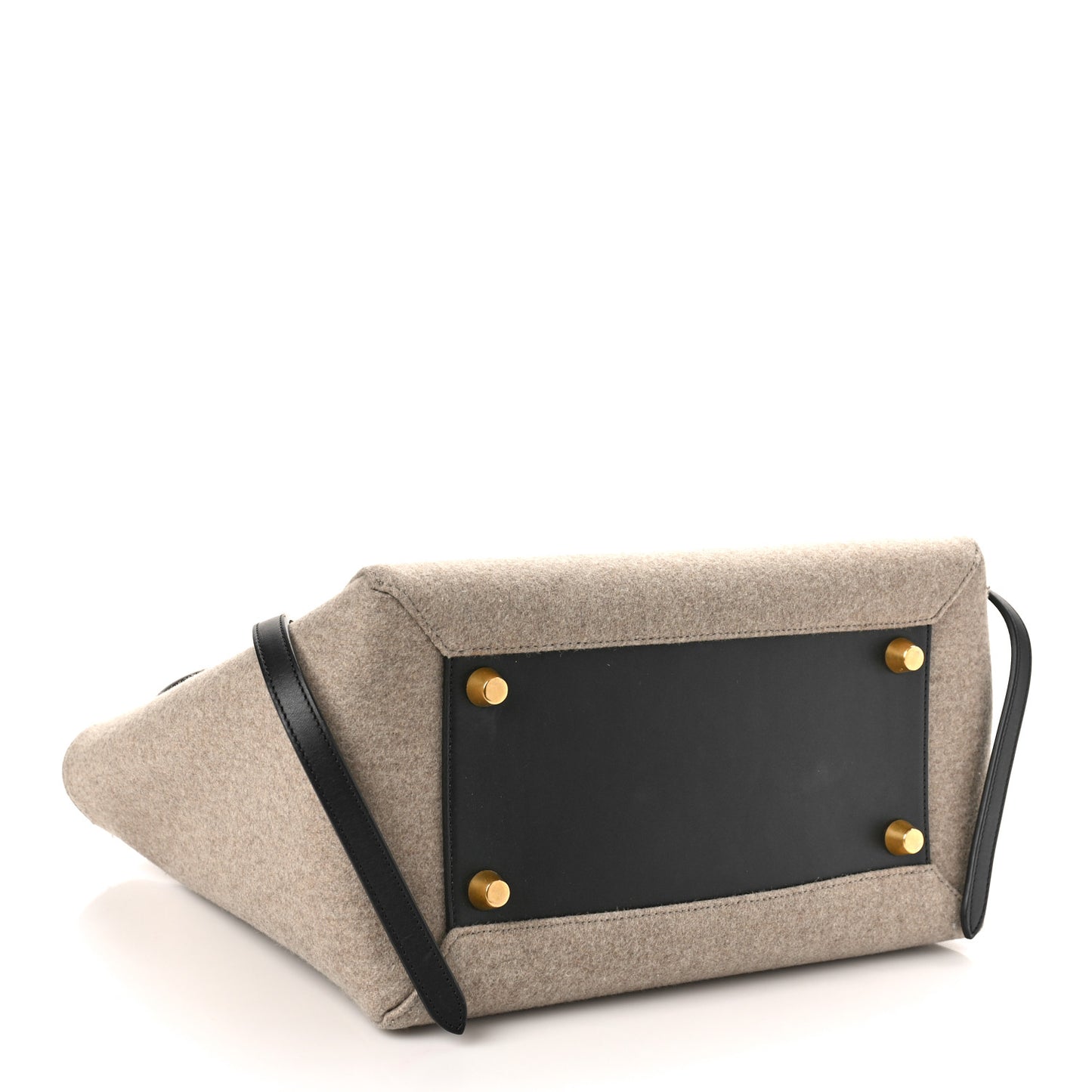 Felt Smooth Calfskin Mini Belt Bag Beige