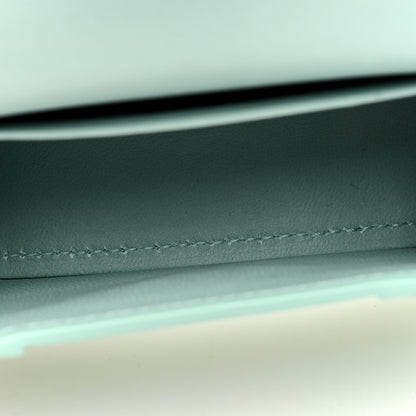 Balenciaga Shiny Calfskin Crocodile Embossed Hourglass Top Handle Bag Mini with Chain Green Acqua 5 of 8