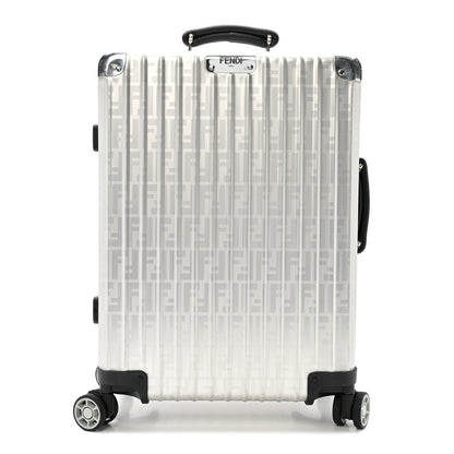 Fendi X RIMOWA Aluminum FF Print Roll Away Carry On Luggage Silver 1 of 13