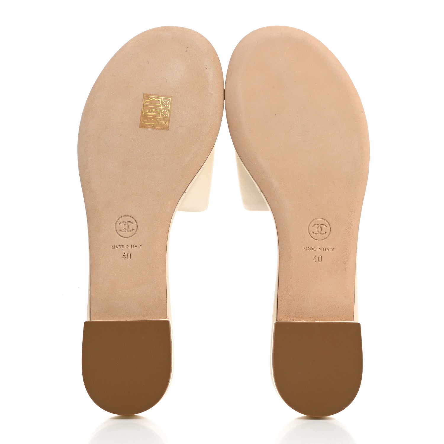 Chanel Calfskin Pearl CC Mules 40 Ivory 5 of 9
