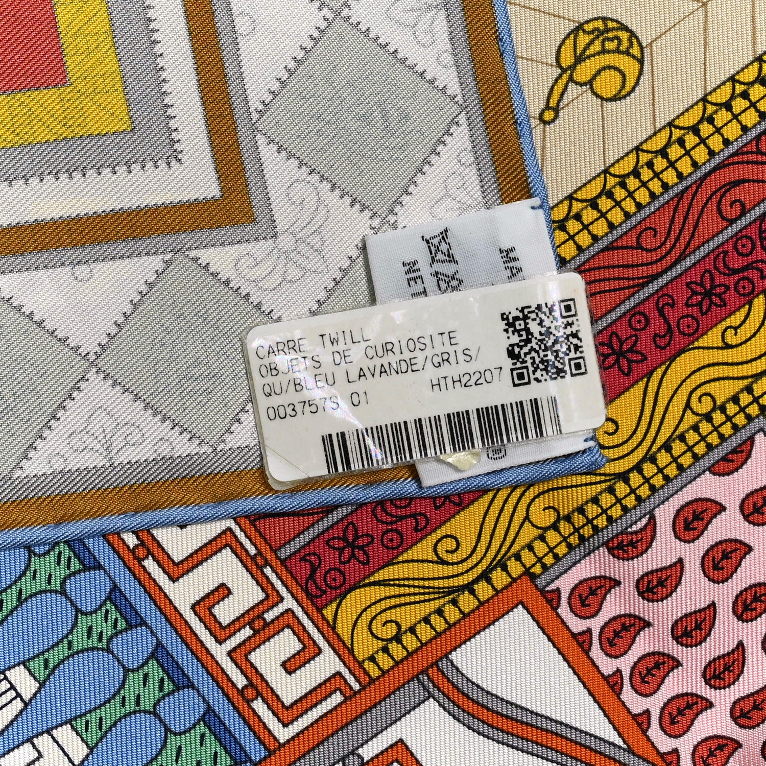 Hermes Silk Objets De Curiosite Scarf 90 Bleu Lavande Gris Multicolore 4 of 4
