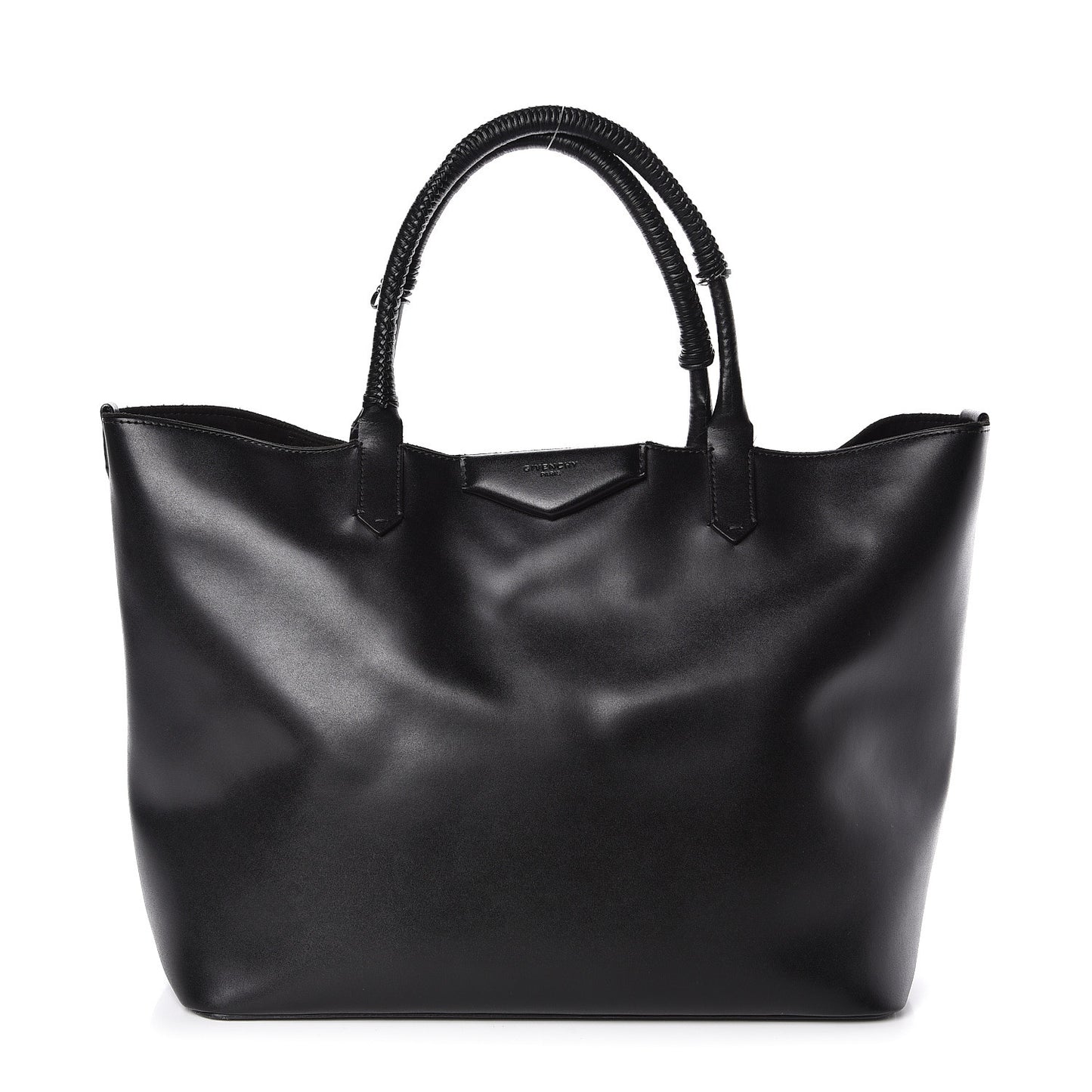 Calfskin Large Antigona Whipstitch Handle Tote Black