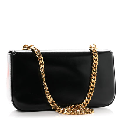 Celine Shiny Calfskin Triomphe Chain Shoulder Bag Black 3 of 10