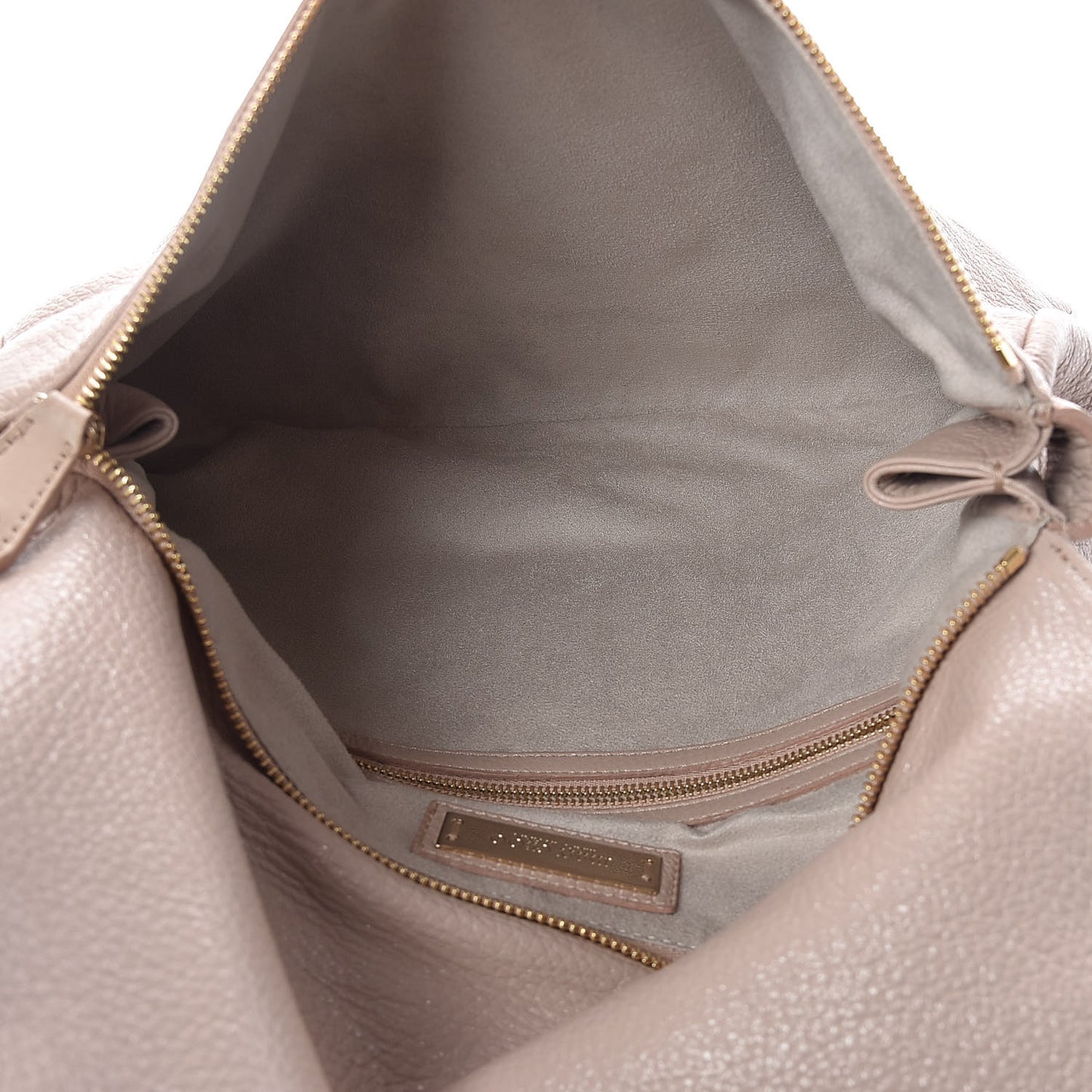 Glossy Grained Deerskin Ally Shoulder Bag Pink