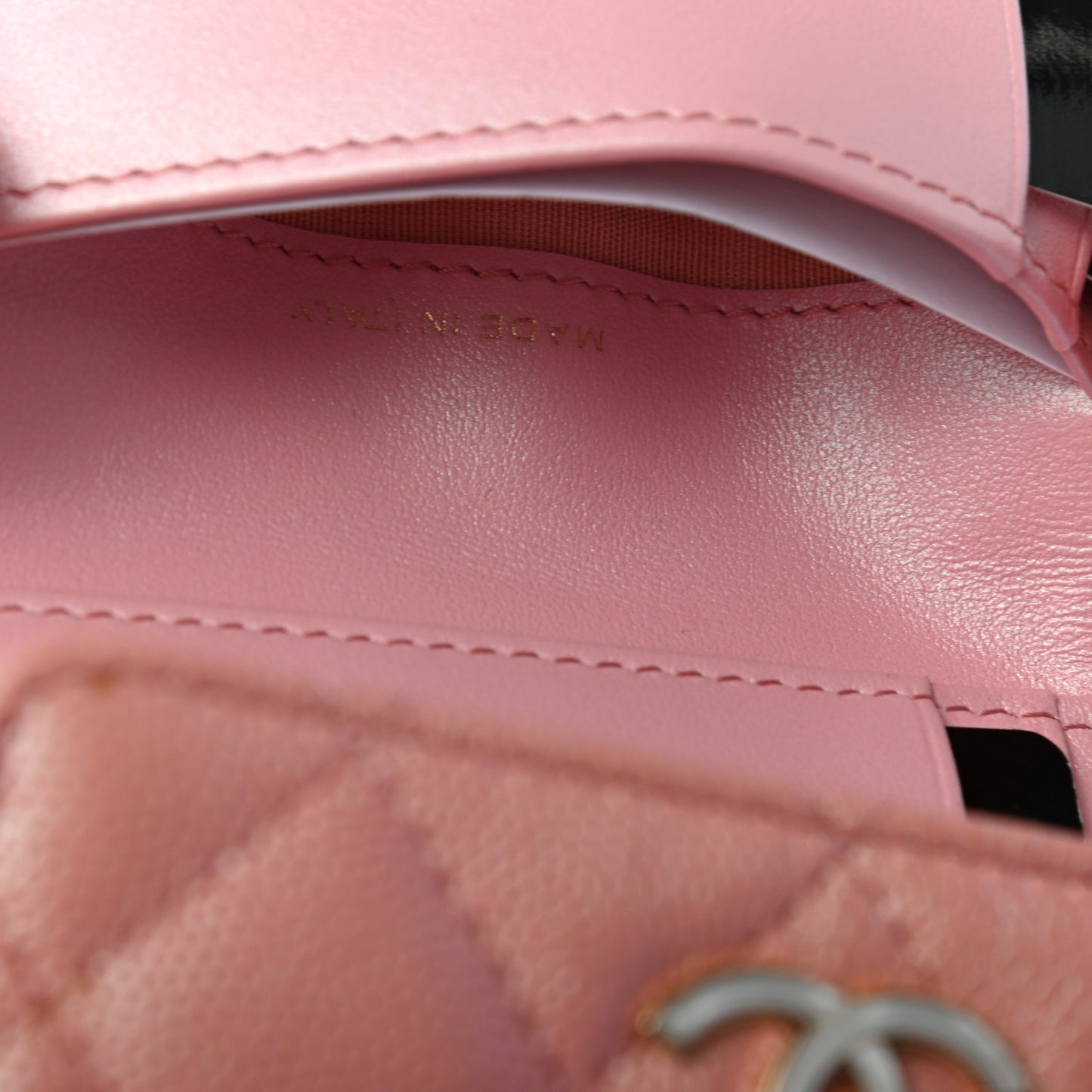 Iridescent Caviar Quilted Small Flap Wallet Rose Pink