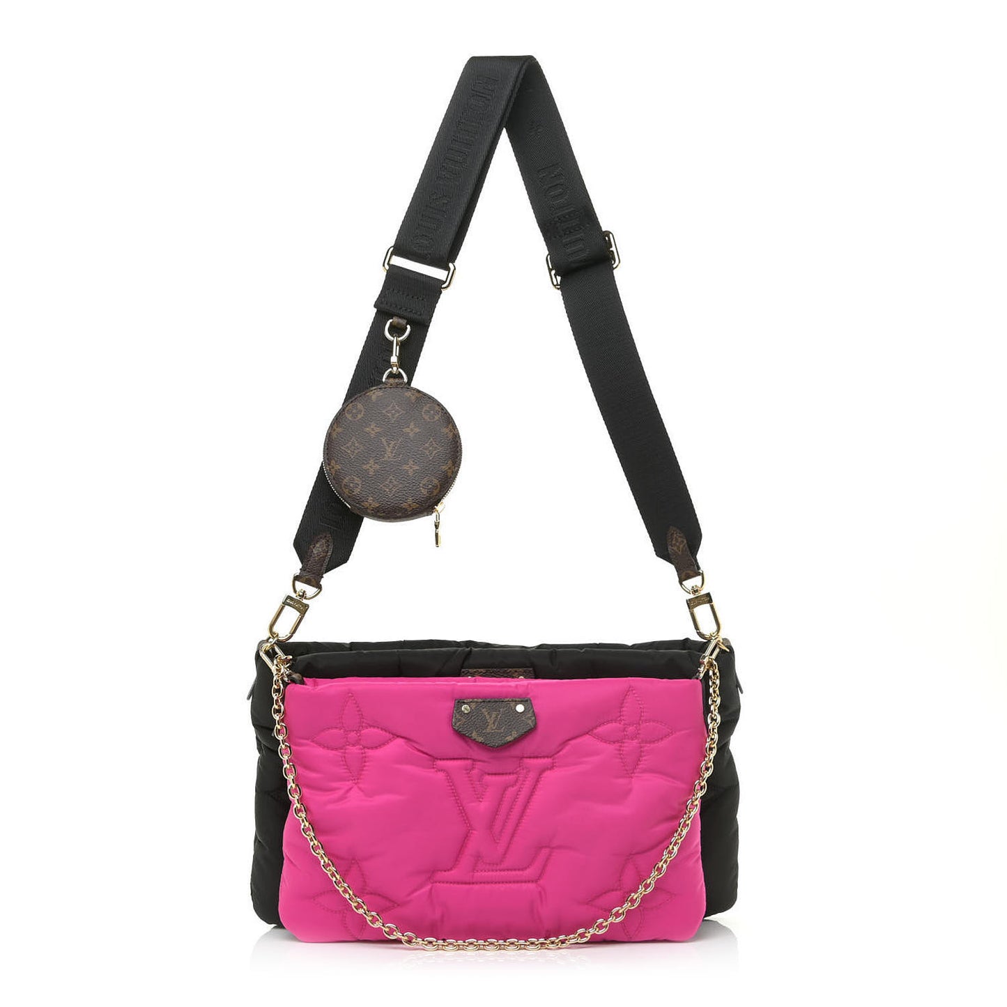 Econyl Monogram Pillow Maxi Multi Pochette Accessories Black Fuchsia