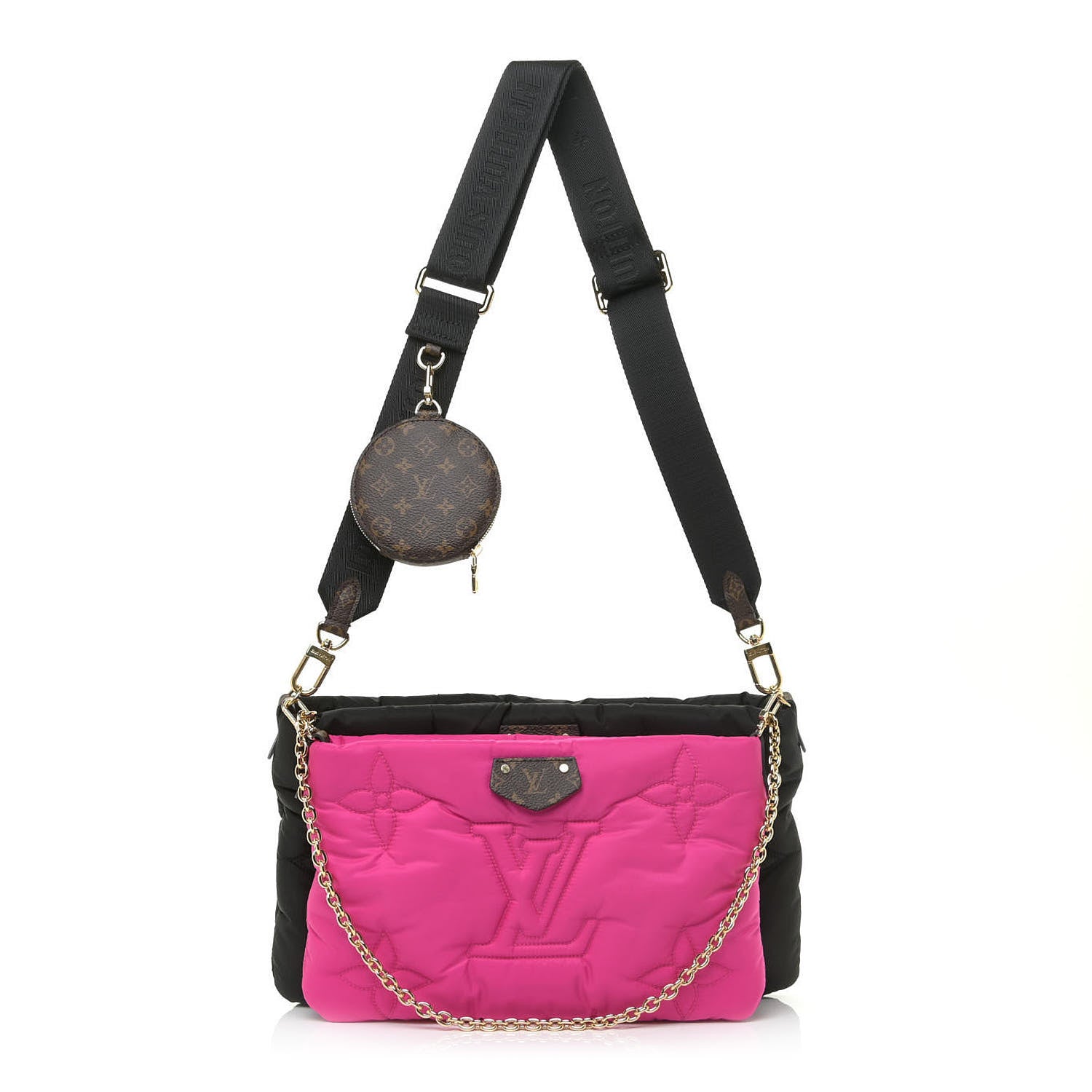 Louis Vuitton Econyl Monogram Pillow Maxi Multi Pochette Accessories Black Fuchsia 1 of 13