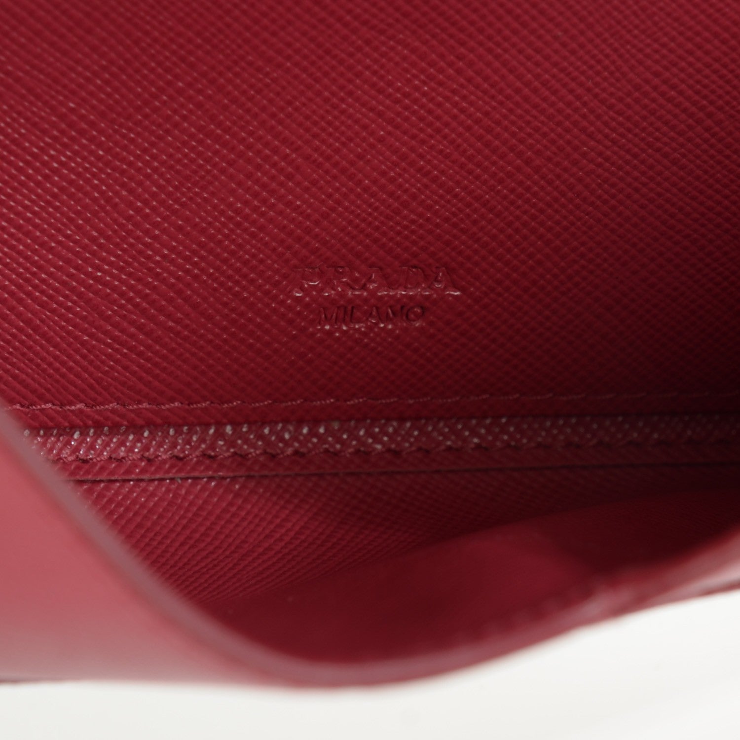 Prada Saffiano Metal Envelope Wallet Peonia 6 of 7