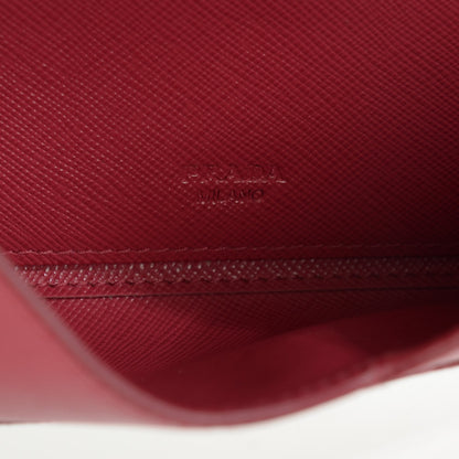 Prada Saffiano Metal Envelope Wallet Peonia 6 of 7