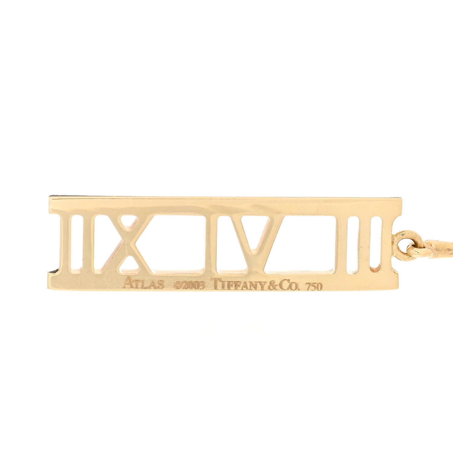 Tiffany 18K Yellow Gold Atlas Bar Drop Earrings 4 of 4