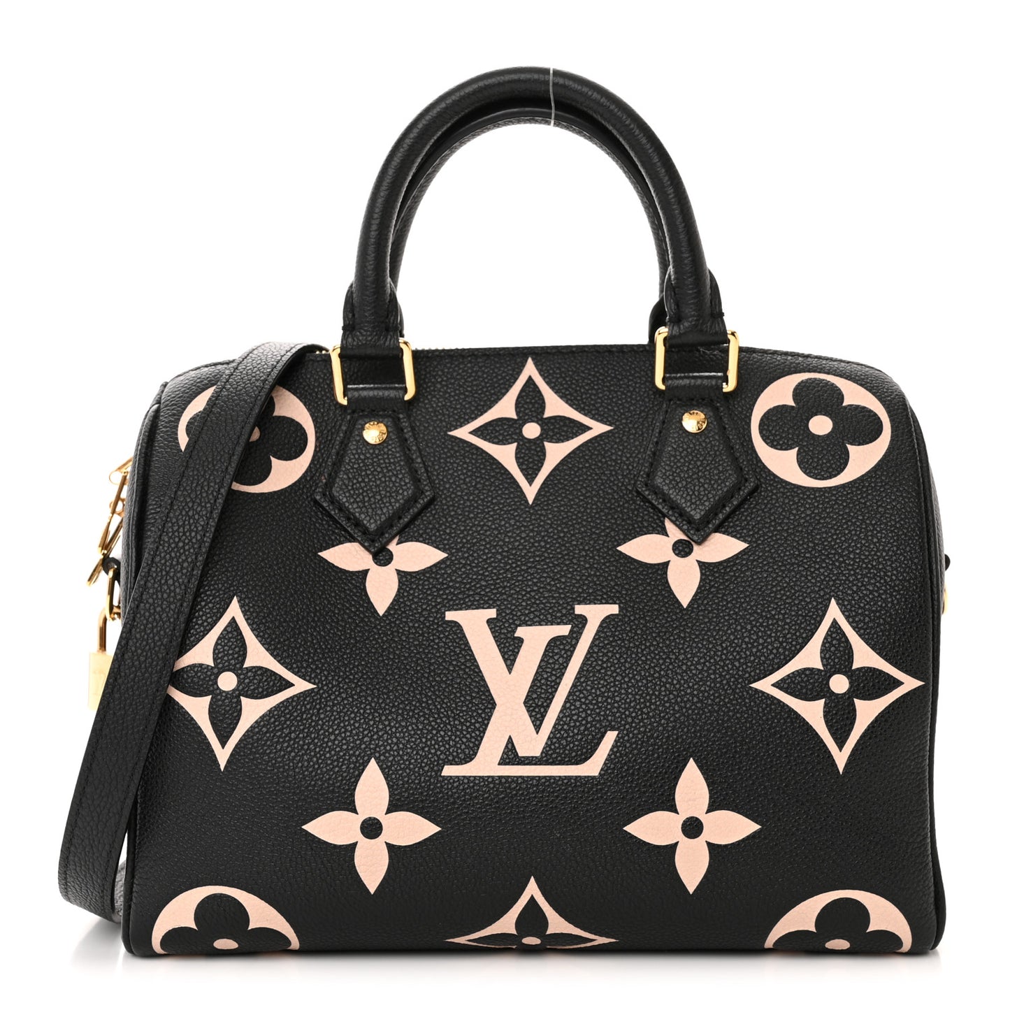 Empreinte Monogram Giant Speedy Bandouliere 25 Black Beige