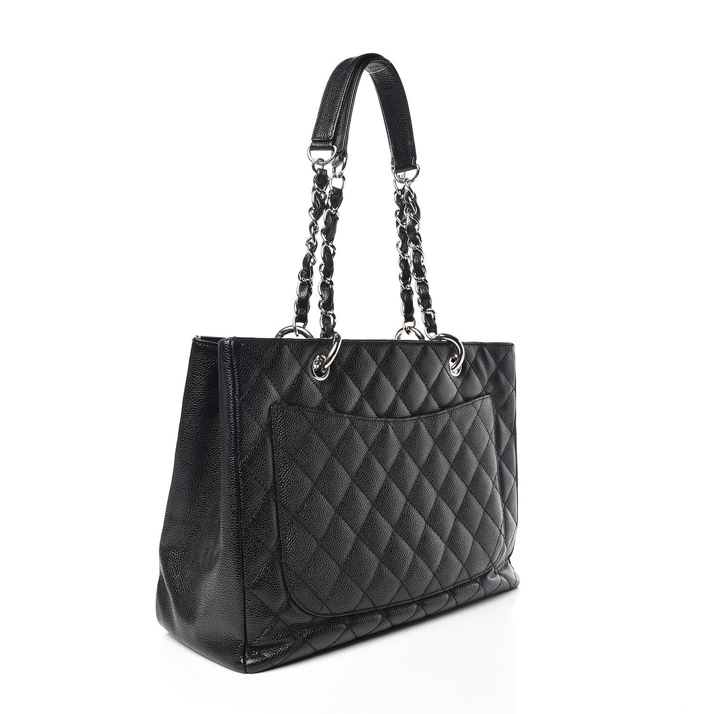 Caviar Quilted Grand Shopping Tote GST Black