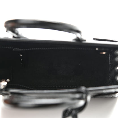 Saint Laurent Calfskin Crocodile Embossed Nano Sac De Jour Black 5 of 9