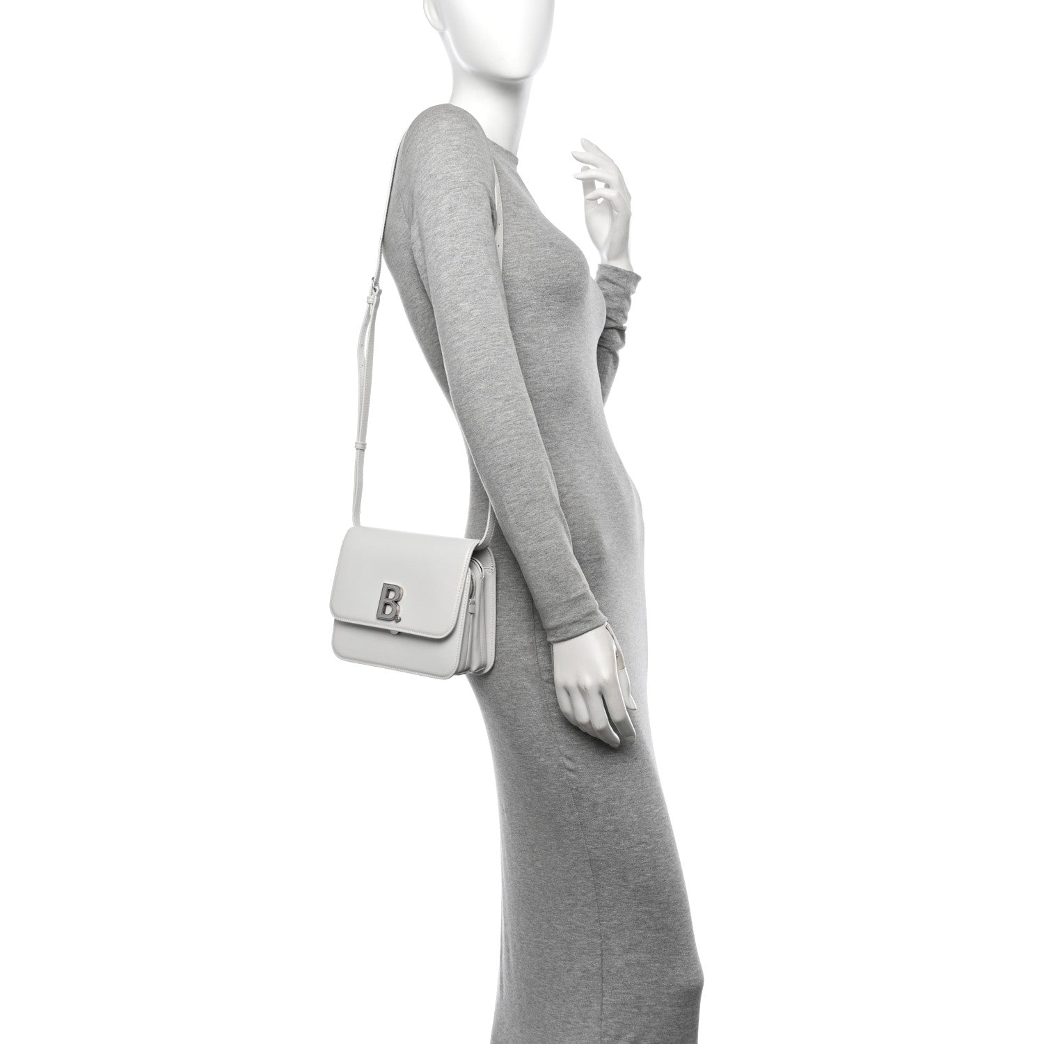 Balenciaga Shiny Box Calfskin Small B Bag White 2 of 12