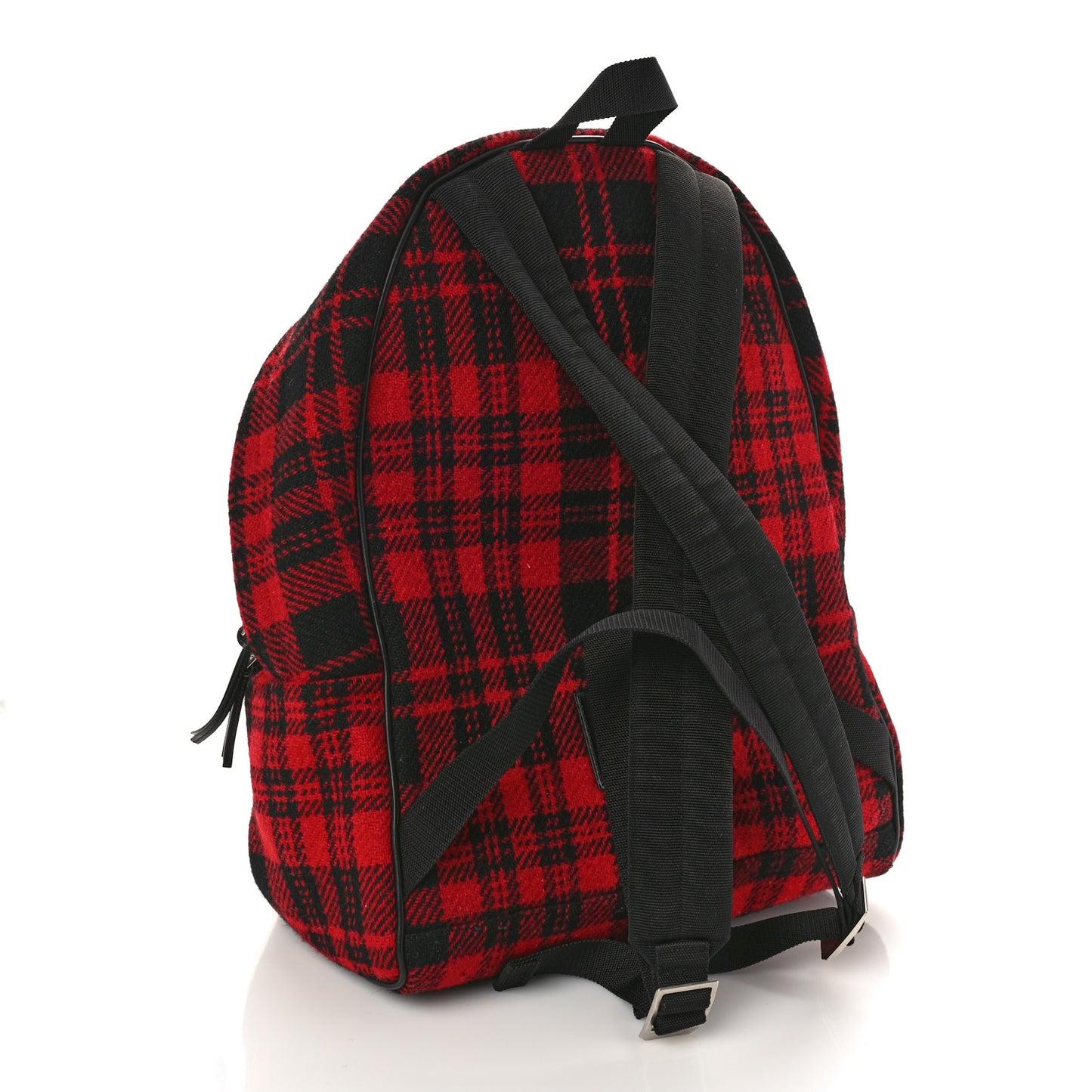 Wool Tartan City Backpack Red Black