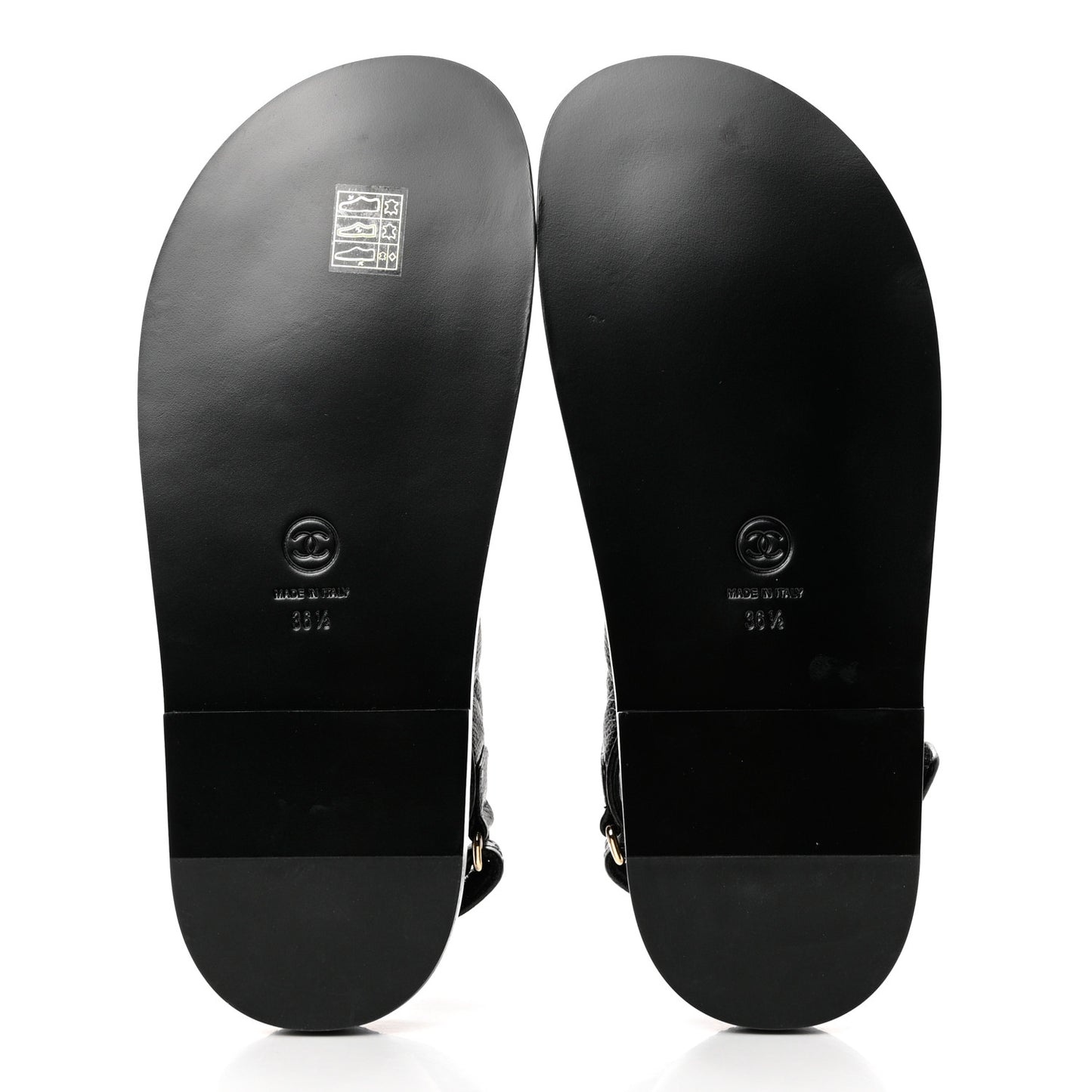 Grained Calfskin Velcro Dad Sandals 36.5 Black