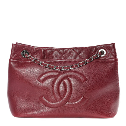 Chanel Caviar Quilted Large Timeless CC Soft Tote Dark Red 1 of 9