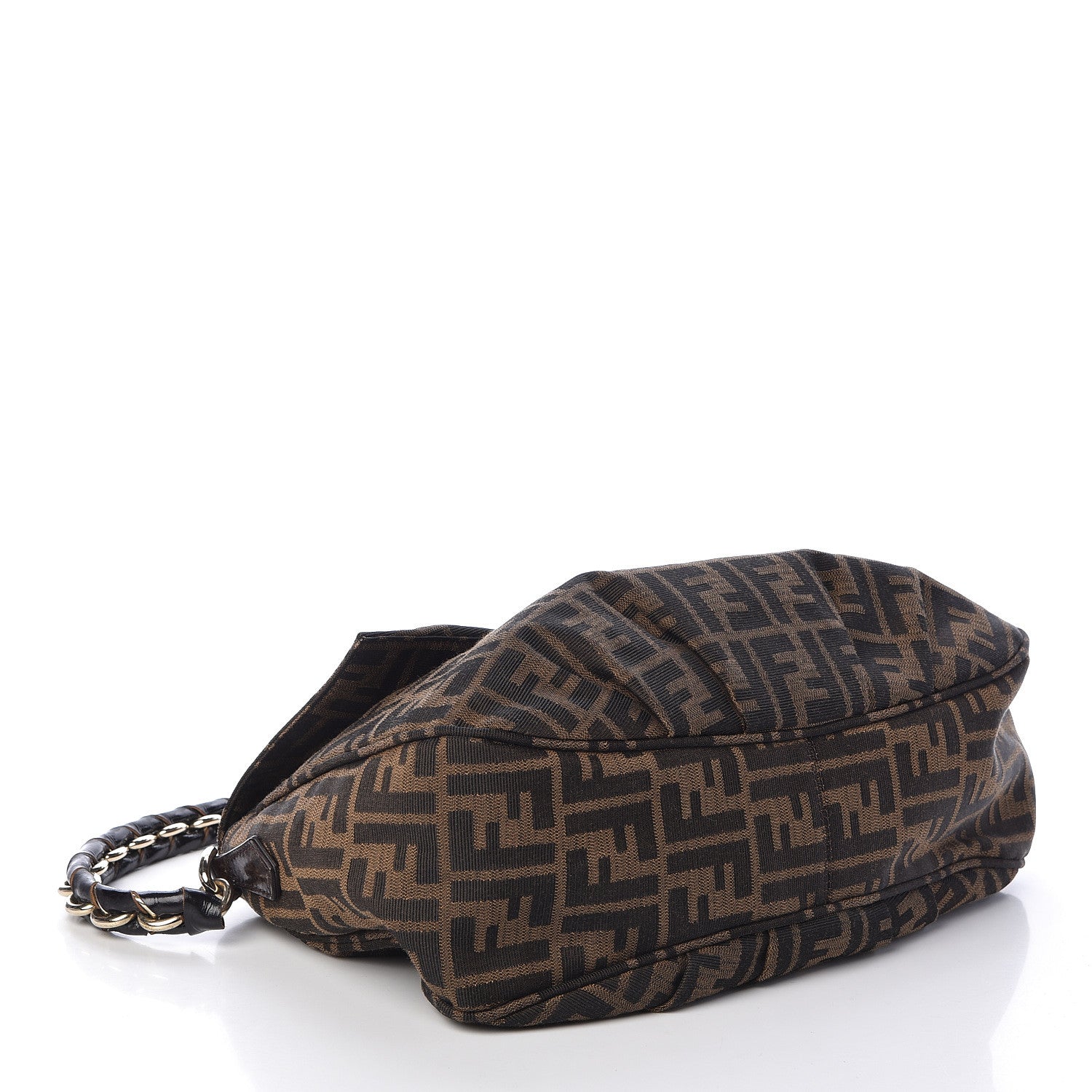 Fendi Zucca Patent Mia Shoulder Flap Tobacco 4 of 11