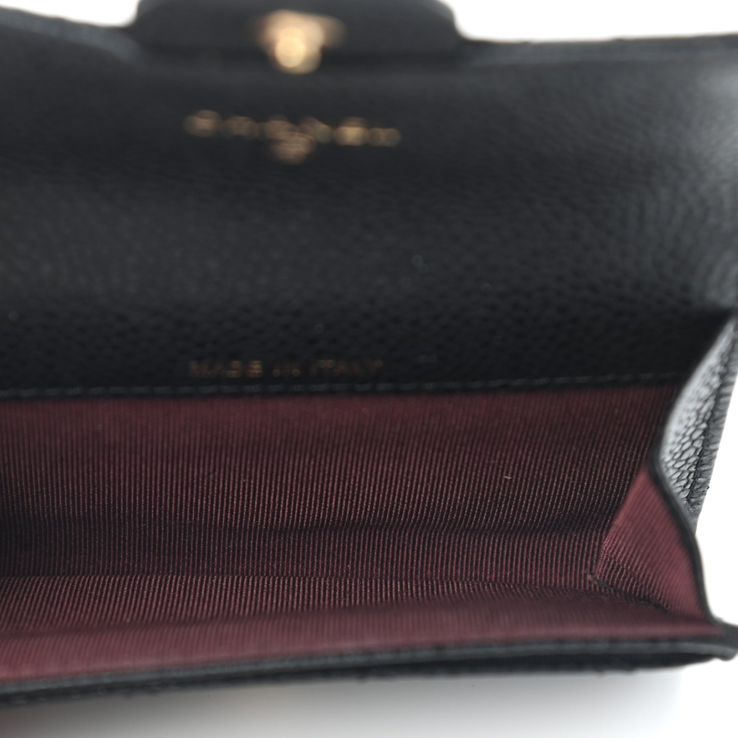Caviar Quilted Flap Card Holder Black