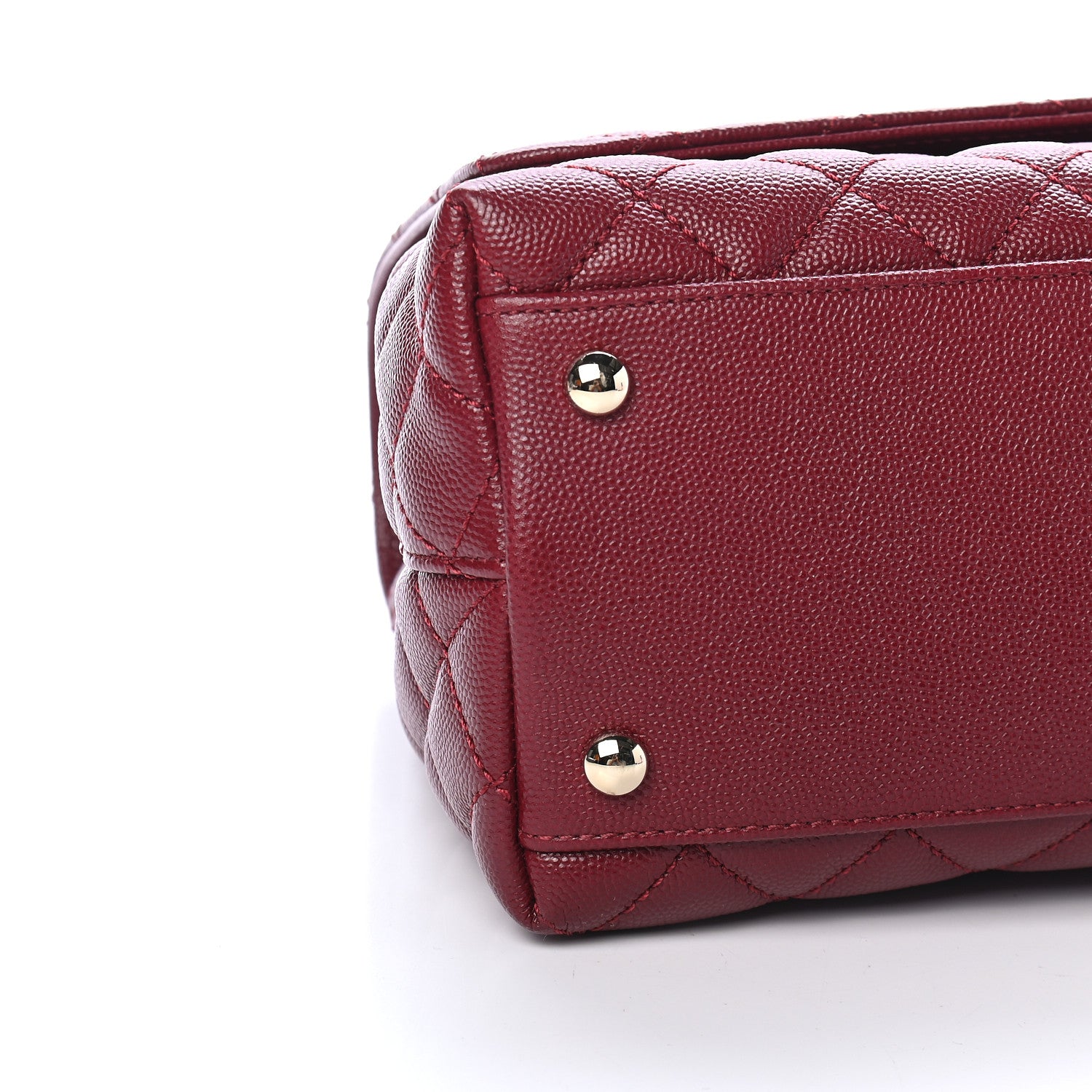 Chanel Caviar Lizard Embossed Quilted Small Coco Handle Flap Burgundy 8 of 9