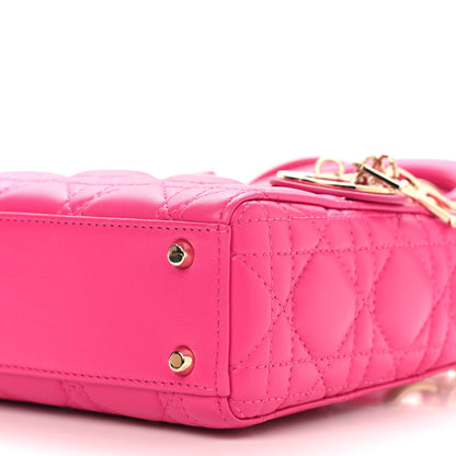 Christian Dior Lambskin Cannage Mini Lady Dior Fuchsia 7 of 7