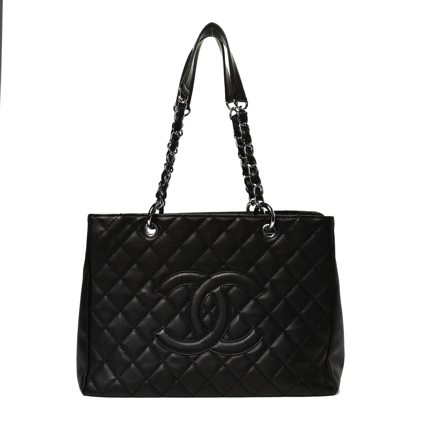 Caviar Quilted Grand Shopping Tote GST Black