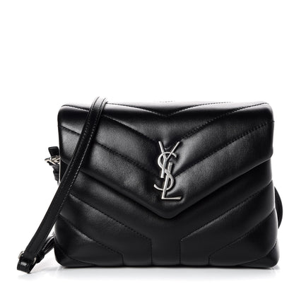 Saint Laurent Calfskin Y Quilted Monogram Toy Loulou Crossbody Bag Black 1 of 9
