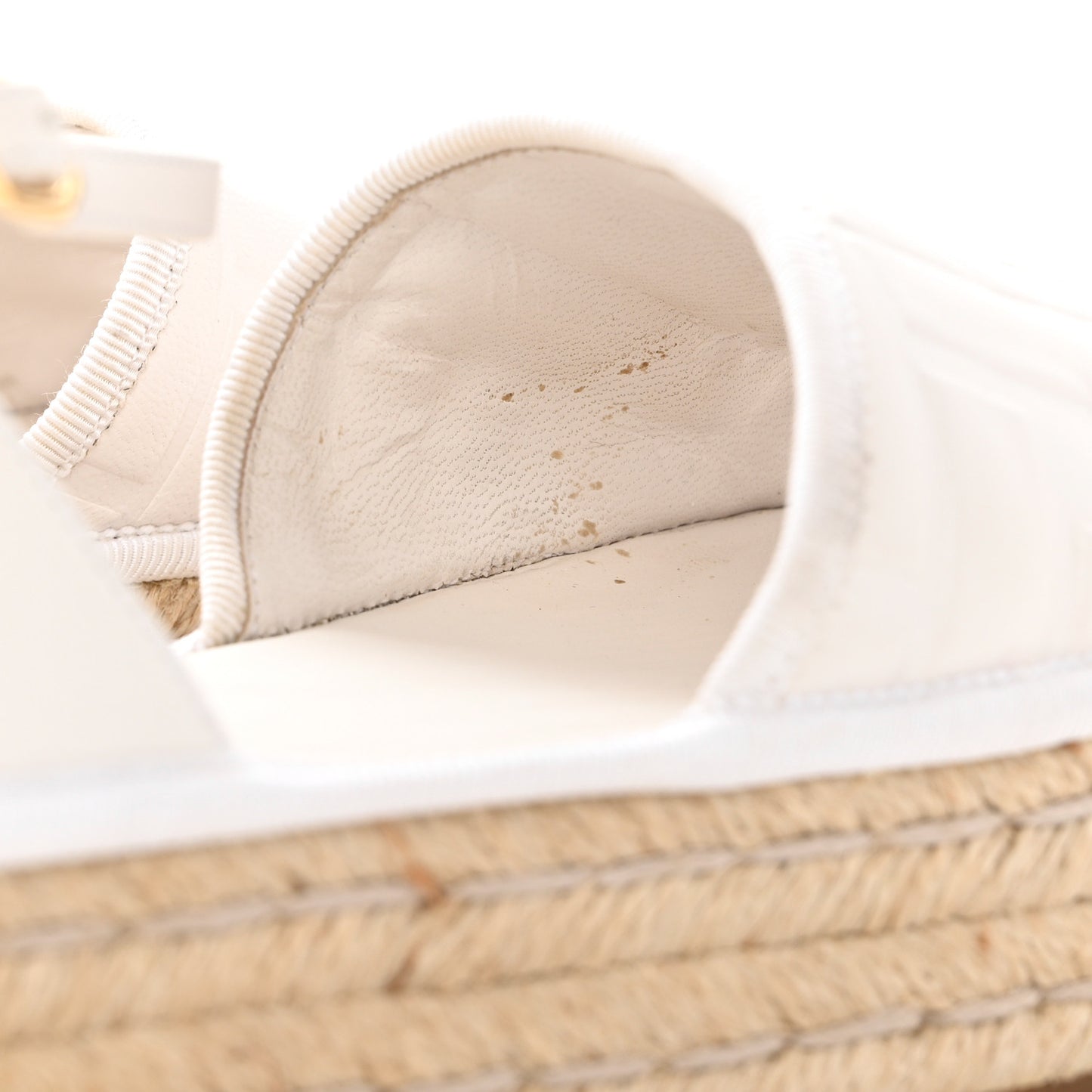Nappa FF Embossed Espadrille Platform Sandals 37 Snow