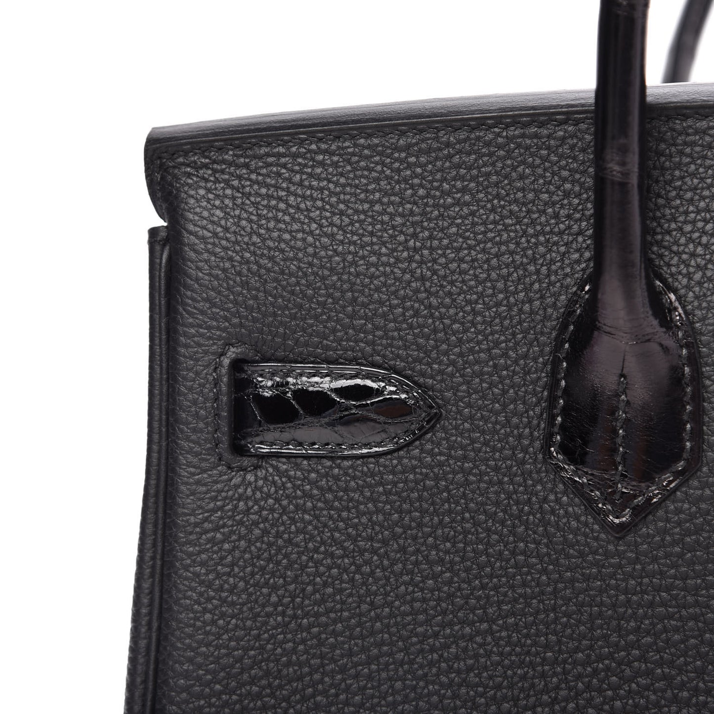 Taurillon Novillo Shiny Niloticus Crocodile Birkin Touch 30 Black
