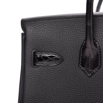 Hermes Taurillon Novillo Shiny Niloticus Crocodile Birkin Touch 30 Black 11 of 32