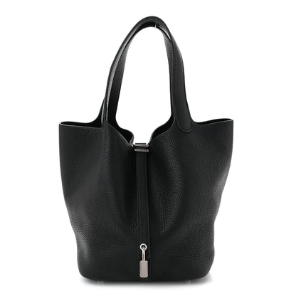 Hermes Taurillon Clemence Picotin Lock 22 MM Black 1 of 10