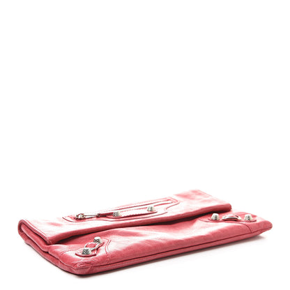Balenciaga Agneau Giant 12 Silver Hardware Envelope Clutch Rose Thulian 4 of 9