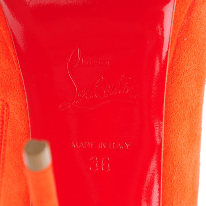 Christian Louboutin Suede Otoka Fringe 120 Booties 36 Capucine 7 of 8