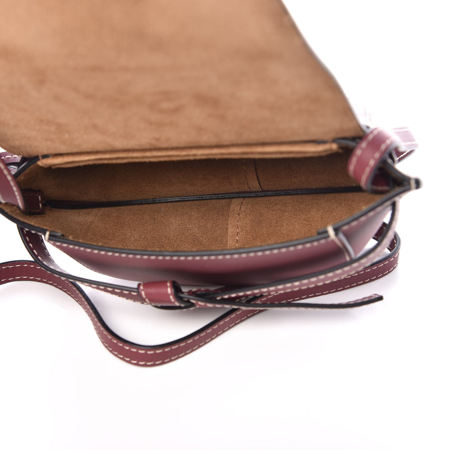 Calfskin Mini Gate Crossbody Bag Wine
