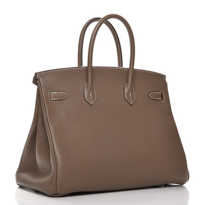 Hermes Taurillon Clemence Birkin 35 Etoupe 3 of 30