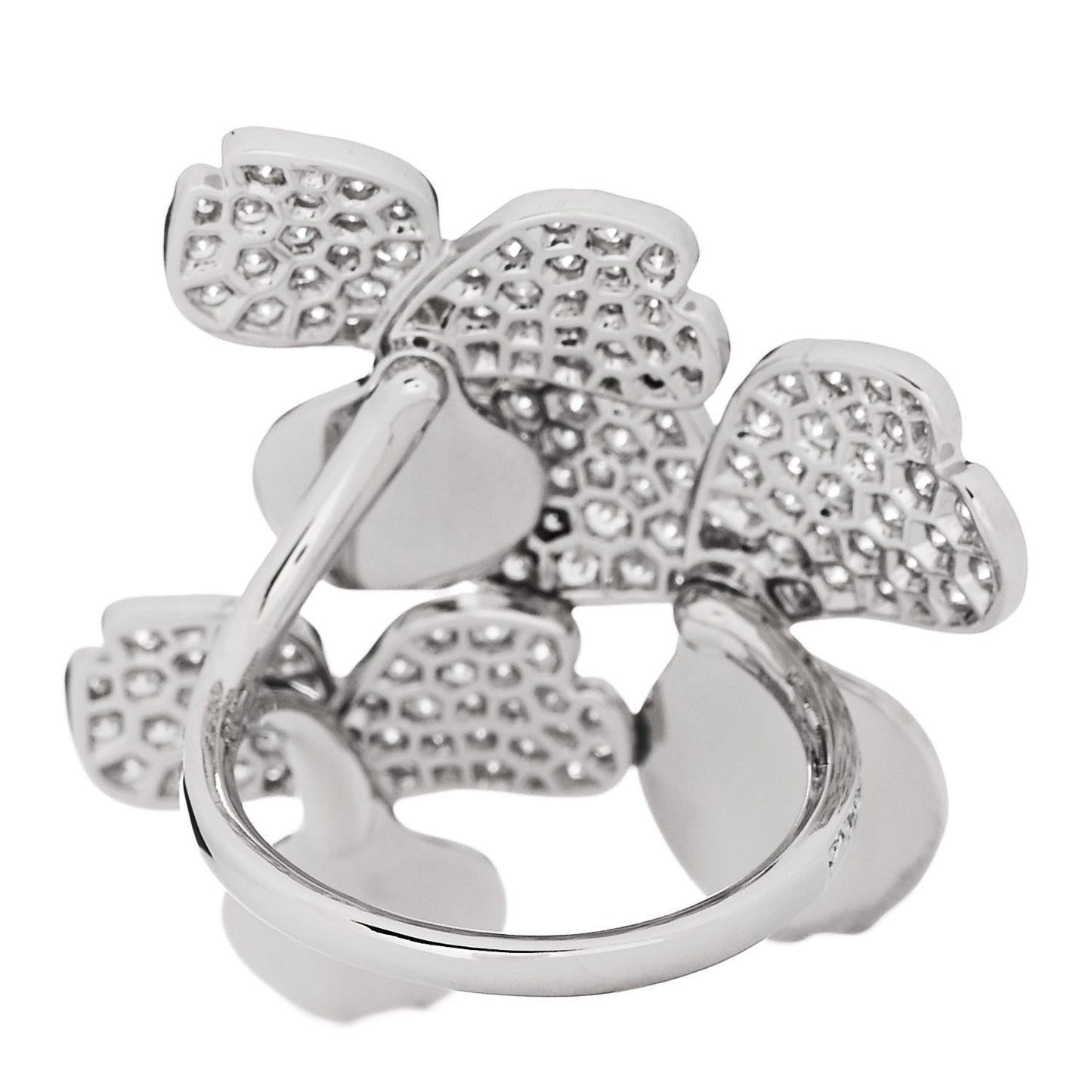 Platinum Diamond Paper Flowers Cluster Ring 52 6