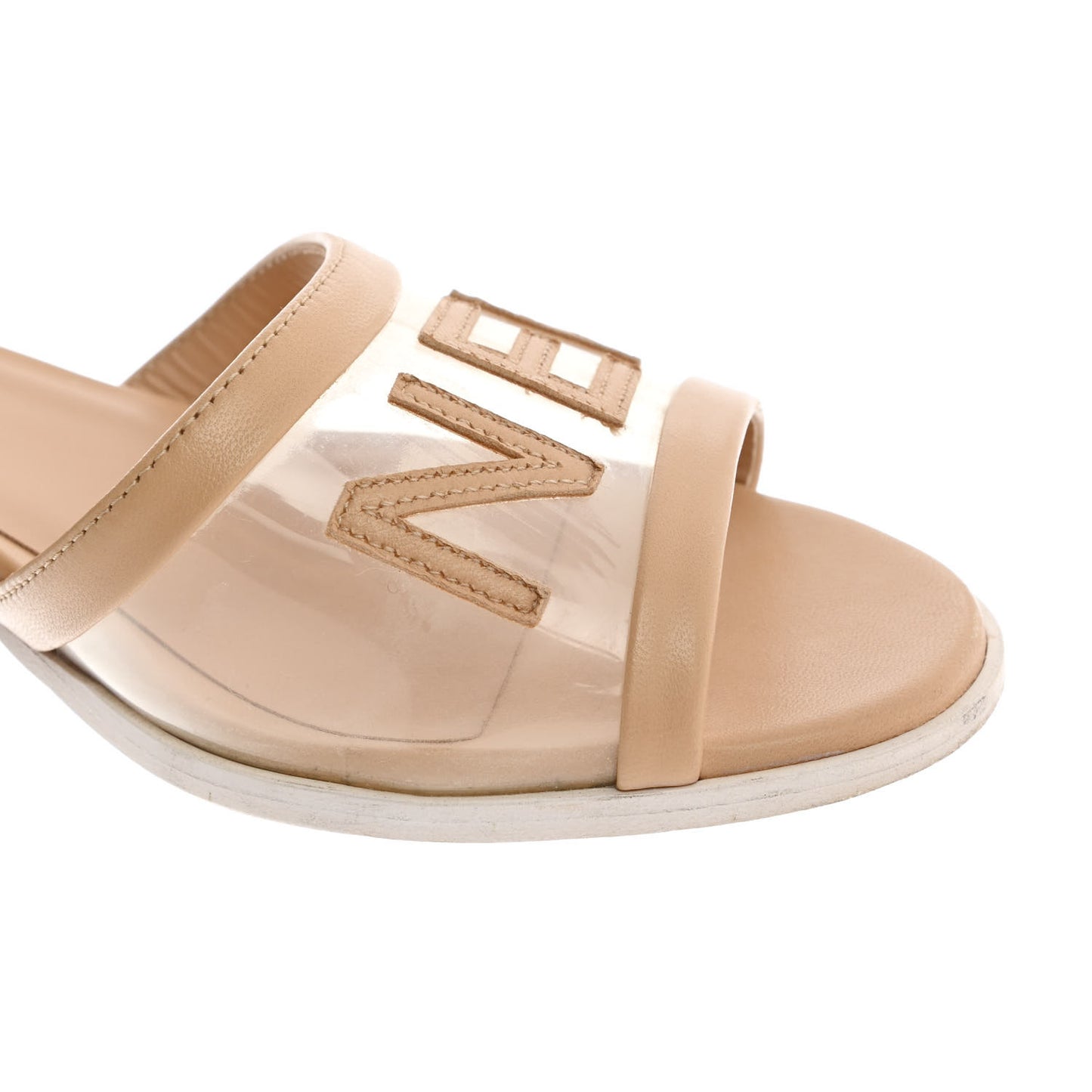 Lambskin PVC Mule 38.5 Transparent Beige