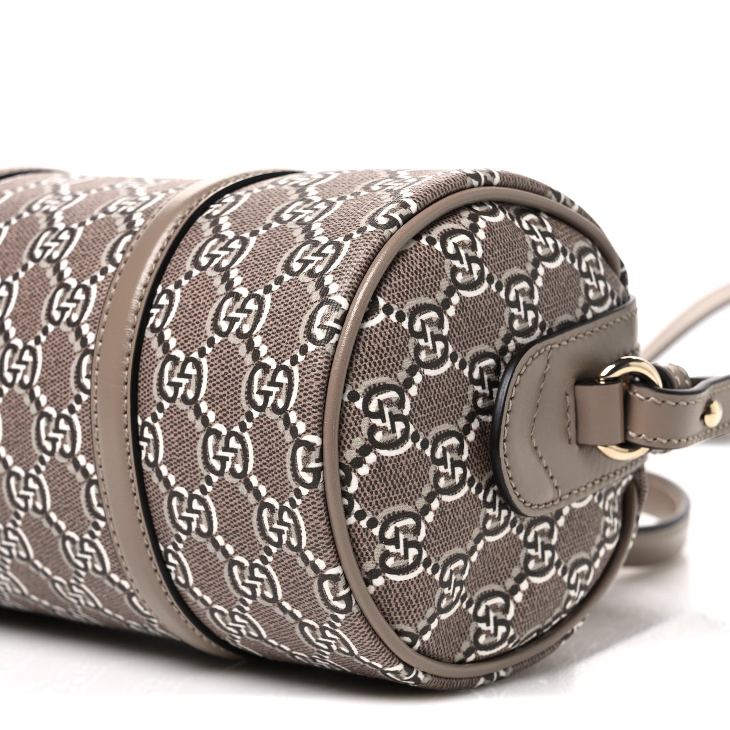 GG Shadow Monogram Ophidia Top Handle Bowler Bag Taupe