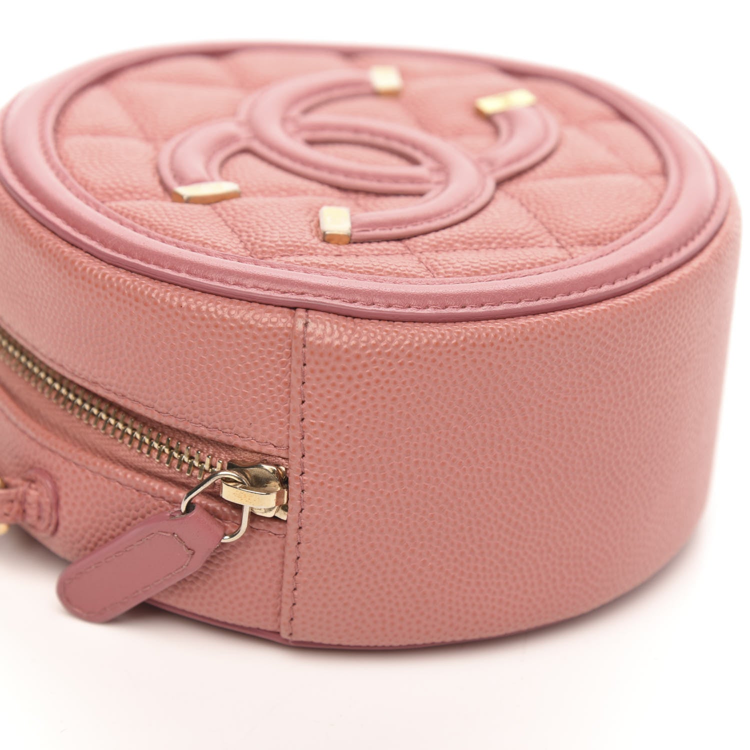 Chanel Caviar Quilted Round Filigree Crossbody Pink 9 of 11