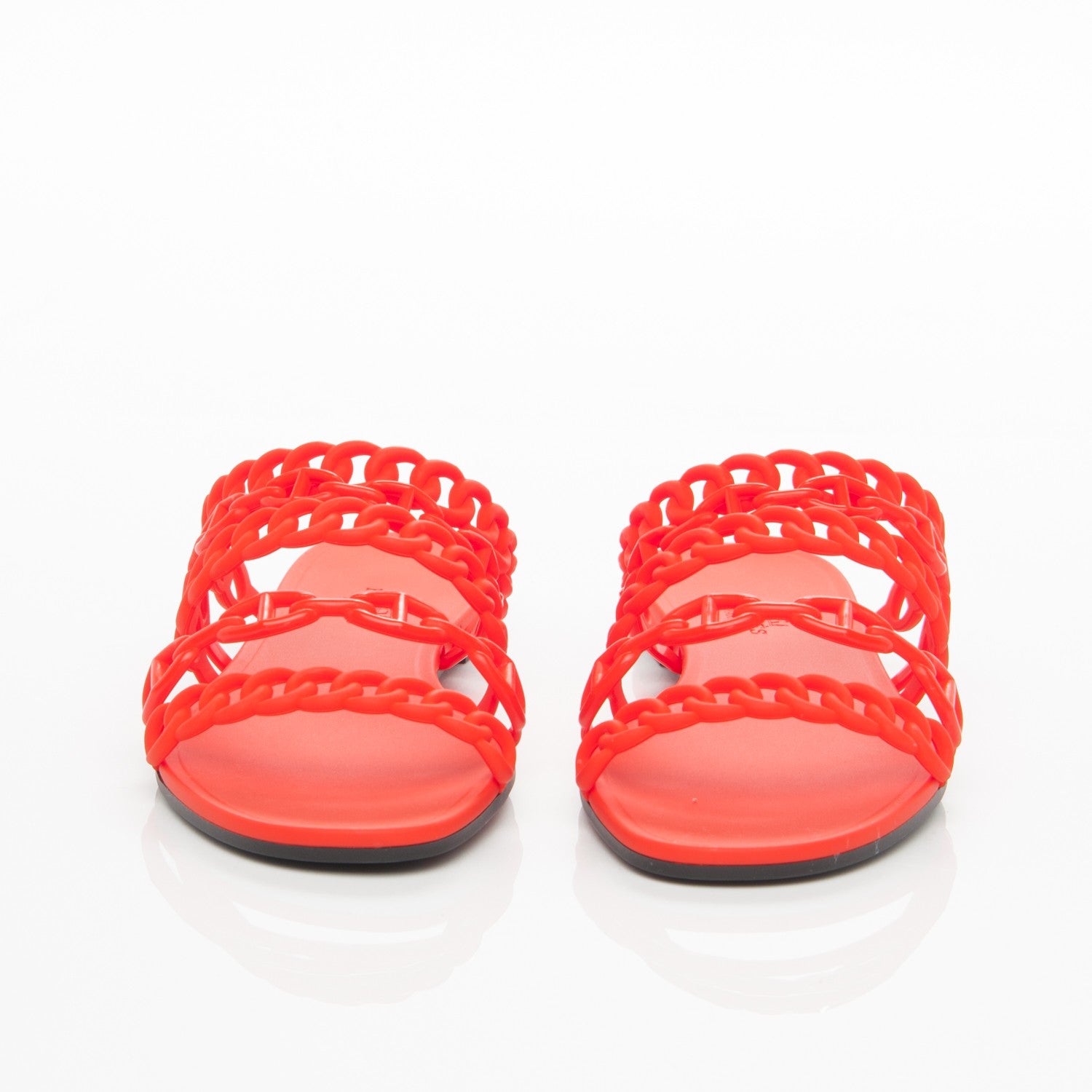 Hermes Rubber Chaine d'Ancre Nude Sandals 38 Pavot 2 of 7