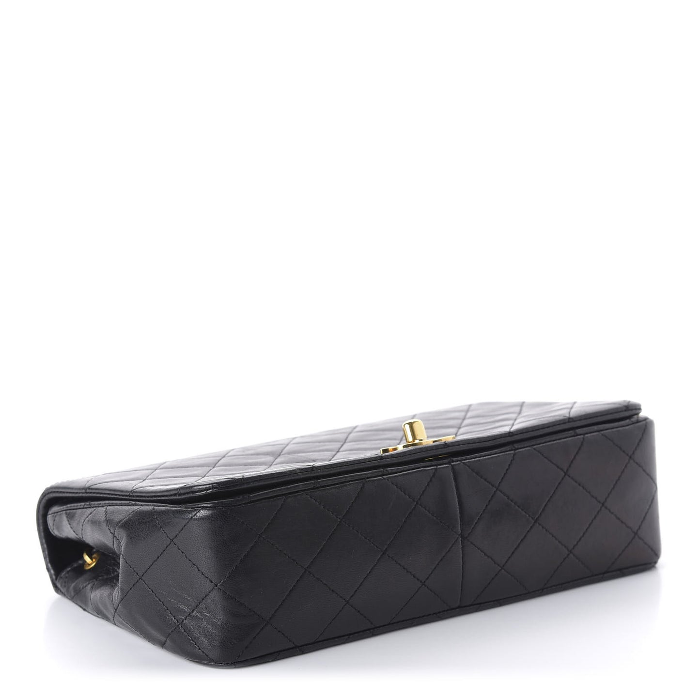 Lambskin Quilted Small Single Flap Bag Black