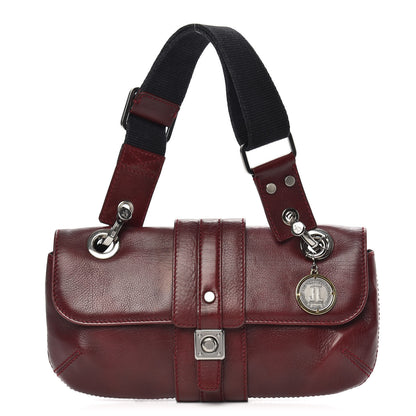 Lanvin Calfskin Flap Shoulder Bag Burgundy 1 of 10