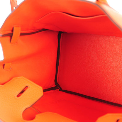 Hermes Taurillon Clemence Birkin 30 Orange Poppy 23 of 27