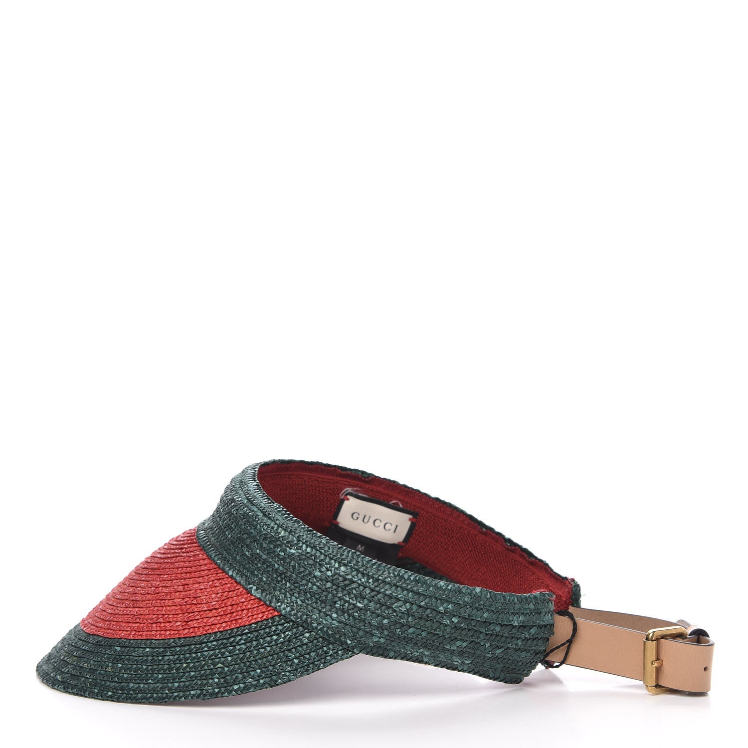 Gucci Raffia Web Visor M Green Red 3 of 6