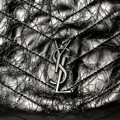 Saint Laurent Crinkled Calfskin Matelasse Monogram Large Niki Shopper Tote Black 6 of 6